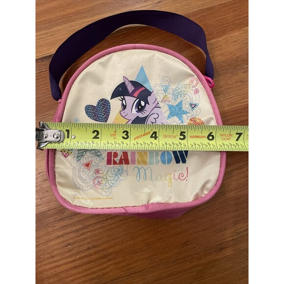 My Little Pony Pink Rainbow Magic Fabric Storage Tote Case 6x6 Satin Hasbro - Picture 8 of 10